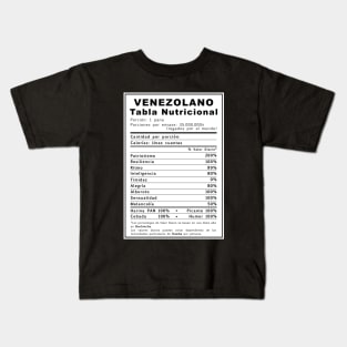 Venezuelan Nutritional Facts - Spanish Kids T-Shirt